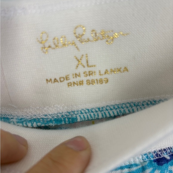 Lilly Pulitzer Bali Blue Once Upon A Tide Linen Palazzo Pants Size XL - Picture 2 of 6